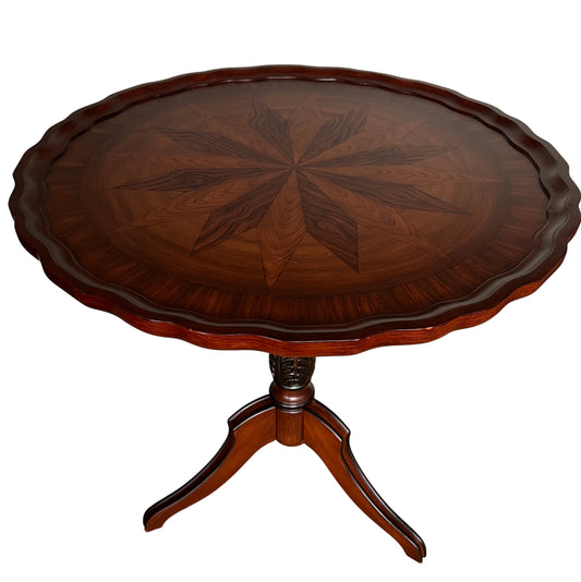 Rare Vintage Pie Crust Wood Folding Table with Claw Feet.