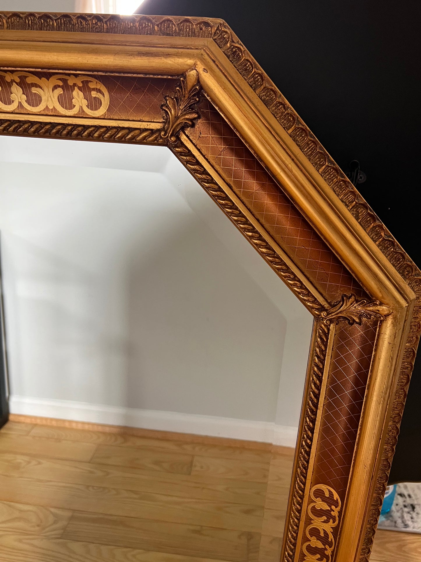 Vintage Gilt Frame Venetian Style Beveled 

Wall Mirror